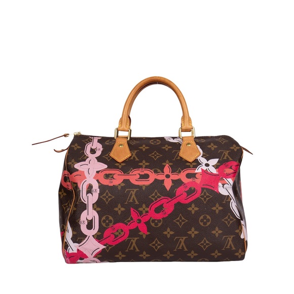LOUIS VUITTON 
Monogram Bay Speedy 30 Rose Ballerine Poppy - Picture 1 of 6